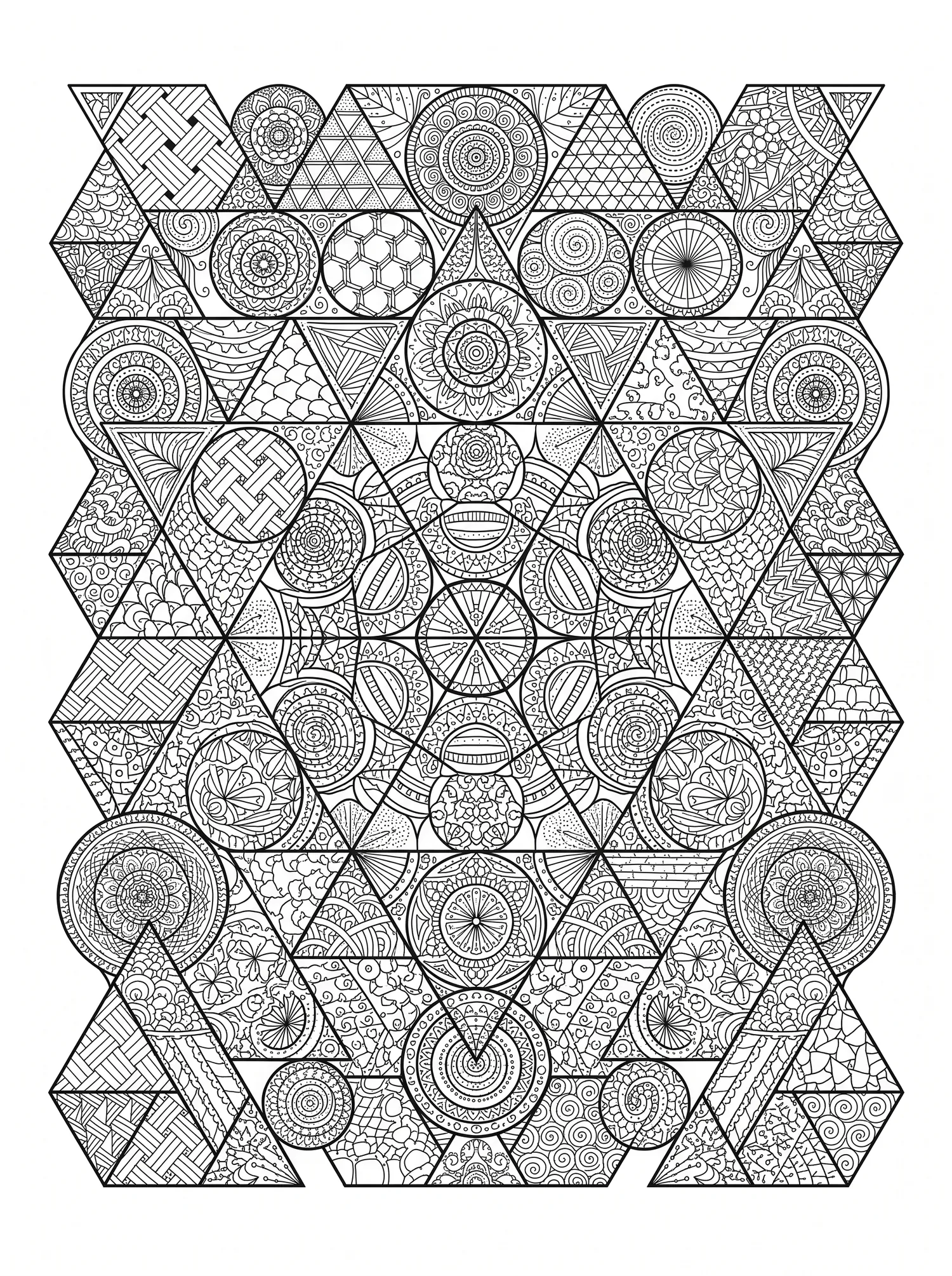 Motif Géométrique Méditatif, Coloriage art à imprimer gratuitement